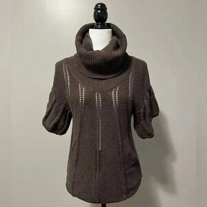BCBGMaxazria  Knit Turtleneck Short Sleeve Sweater